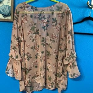Torrid Coral Floral blouse.